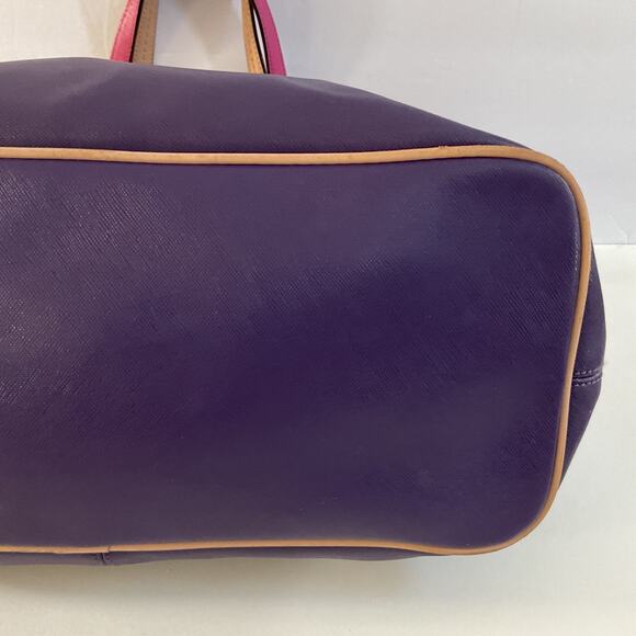 Coach Metro Large Leather Tote Shoulder Bag Handbag Purse Purple F31326 Classic - Picture 16 of 16